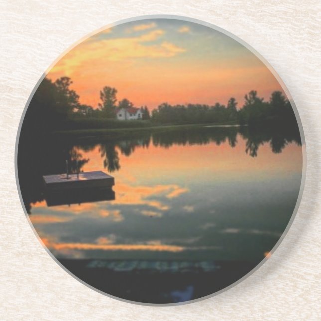 Posavasos La vida es mejor en el lago (Frente)