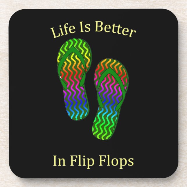 Posavasos La Vida Es Mejor En Flip Flops (Frente)
