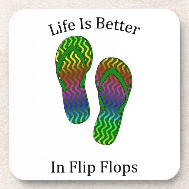 Posavasos La Vida Es Mejor En Flip Flops (Frente)