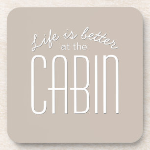 Posavasos La vida es mejor en la cabaña cita decorativa chic