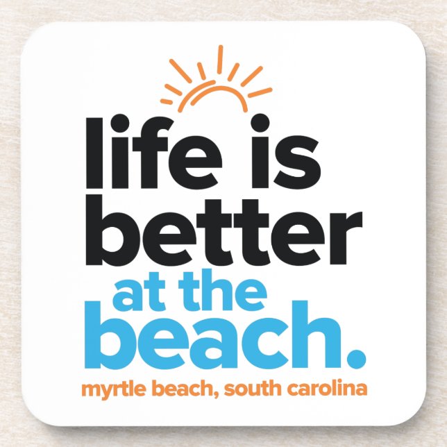Posavasos La vida es mejor en la playa (Frente)