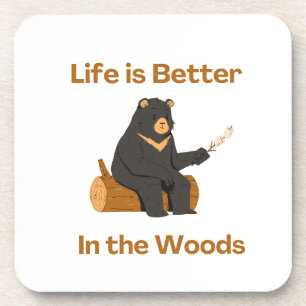 Posavasos La vida es mejor en los bosques en