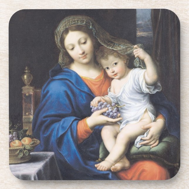 Posavasos La Virgen de las uvas, 1640-50 (Frente)