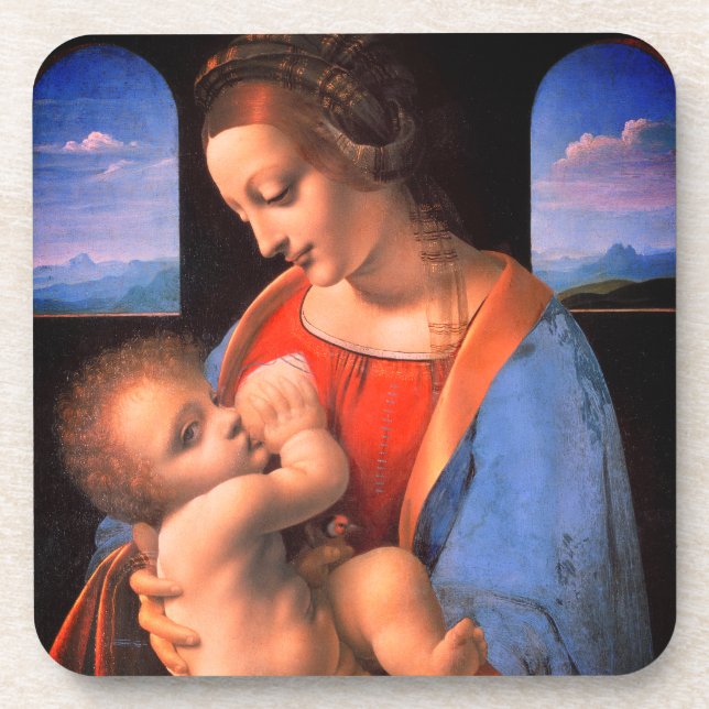 Posavasos La Virgen María Amamantando al Niño Cristo-324 (Frente)