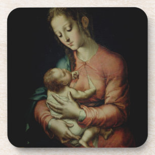 Posavasos La Virgen y el niño (aceite en el panel)
