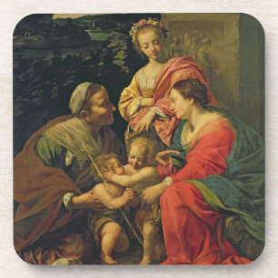 Posavasos La Virgen y el niño con St. Elizabeth, el Infan