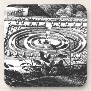 Posavasos Laberinto en Heidelberg, Hortus Palatinus (engravi