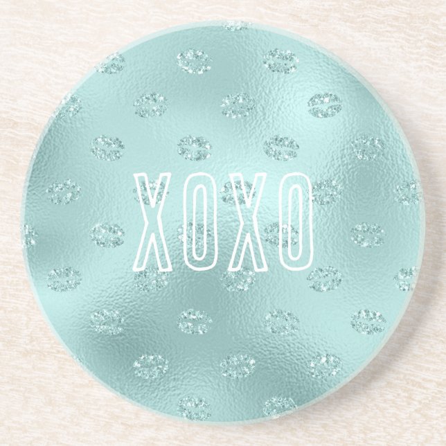 Posavasos Labios de Menta Brillo XOXO (Frente)