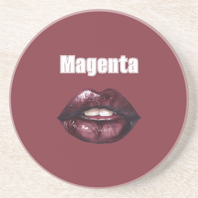 Posavasos Labios Rojo Burdeos Magenta (Frente)