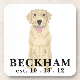 Posavasos Labrador amarillo personalizado