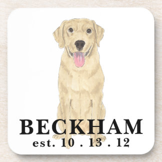 Posavasos Labrador amarillo personalizado