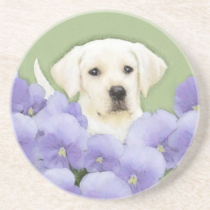 Posavasos Labrador Recuperador Pintura de Cachorro Original