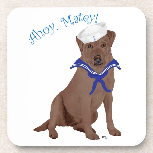 Posavasos Labrador Retriever marrón chocolate (Frente)