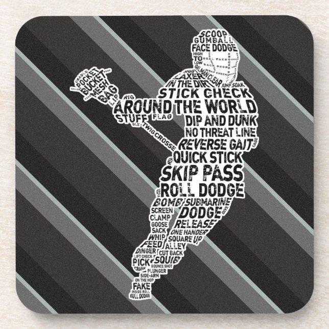 Posavasos Lacrosse Player Tipografía Bebe Mat (Frente)