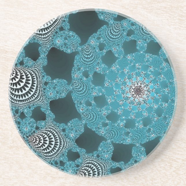 Posavasos Lacy Doily en azul (Frente)