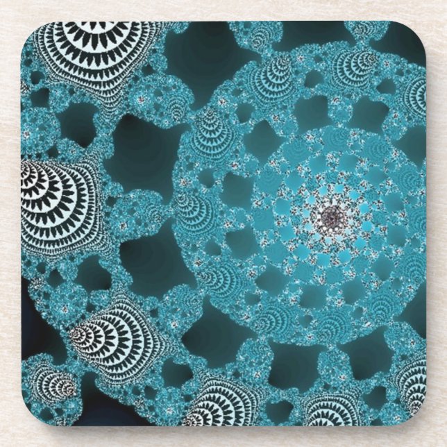 Posavasos Lacy Doily en azul (Frente)