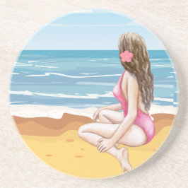 Posavasos ladie en la playa