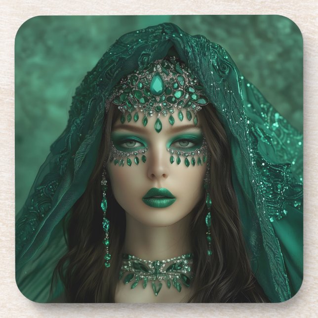 Posavasos Lady Emerald, una montaña de plástico duro (Frente)