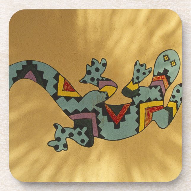 Posavasos lagarto de gecko pintado en la pared, Tucson, Ariz (Frente)