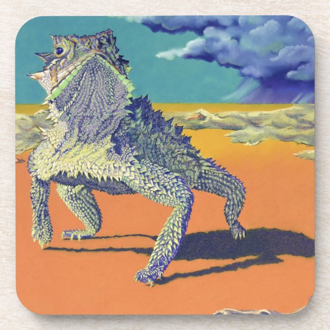 Posavasos Lagarto, sapo de cuernos de Tejas (Frente)