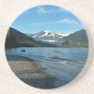 Posavasos Lago Mendenhall en el paisaje Juneau Alaska