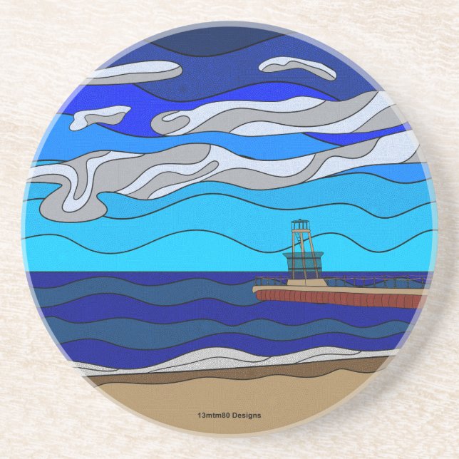 Posavasos Lago Michigan - Montaña Rusa de Arenisca (Frente)
