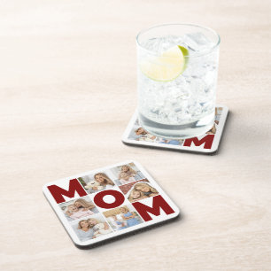 Posavasos Lágrima roja y blanca de 6 Collages de fotos