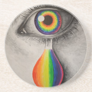 Posavasos Lágrimas arcoiris poster arrojar cacao de piedra d