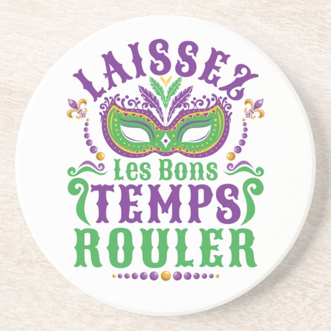 Posavasos Laissez Les Bons Temps Rouler Mardi Gras (Frente)