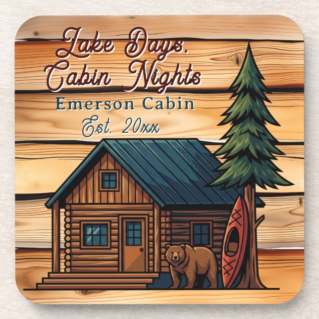 Posavasos Lake Days, Cabin Nights Personlized (Frente)