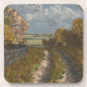 Posavasos Lane rural en otoño