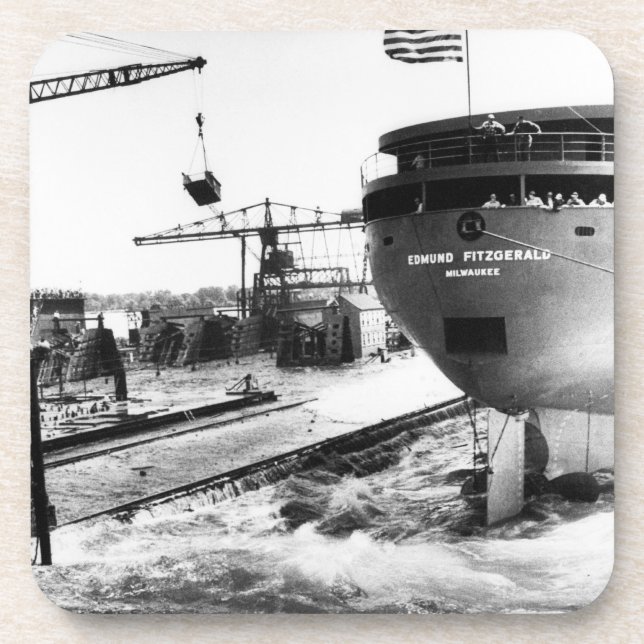 Posavasos Lanzamiento del Edmund Fitzgerald Mighty Fitz (Frente)