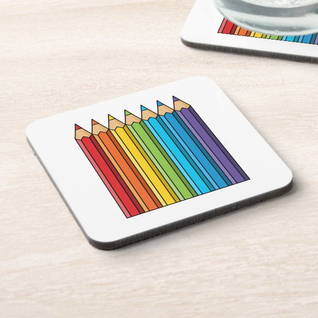 Posavasos Lápices de colores arcoiris (Lado Izquierdo)