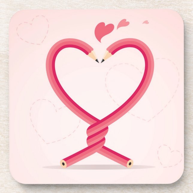 Posavasos Lápices en amor (Frente)