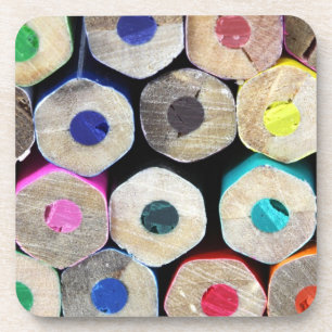 Posavasos Lápiz de color termina con las tiras de corcho