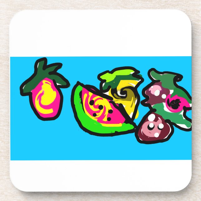 Posavasos Las frutas son divertidas  (Frente)