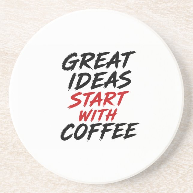 Posavasos Las grandes ideas comienzan con café (Frente)