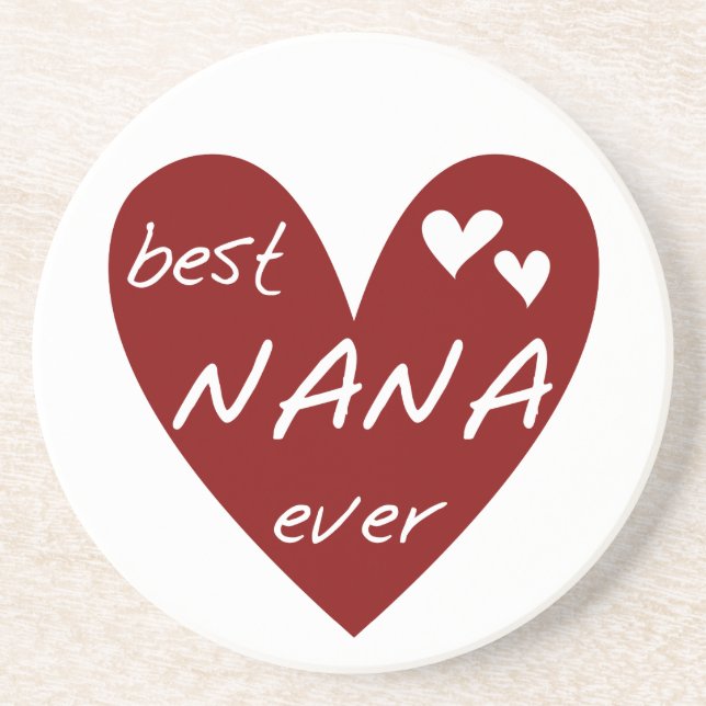 Posavasos Las mejores camisetas y regalos de Nana del corazó (Frente)