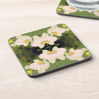Posavasos Las orquídeas blancas en un fondo verde