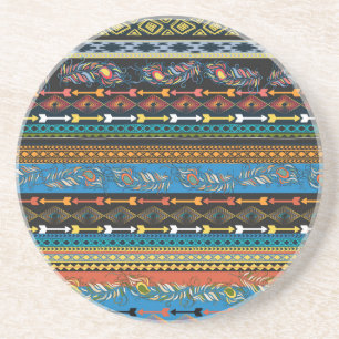 Posavasos Las plumas étnicas: Moda del Boho de bordado