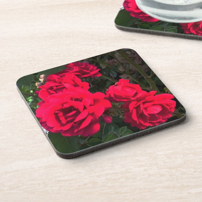 Posavasos Las rosas rojas florecen (Lado Izquierdo)