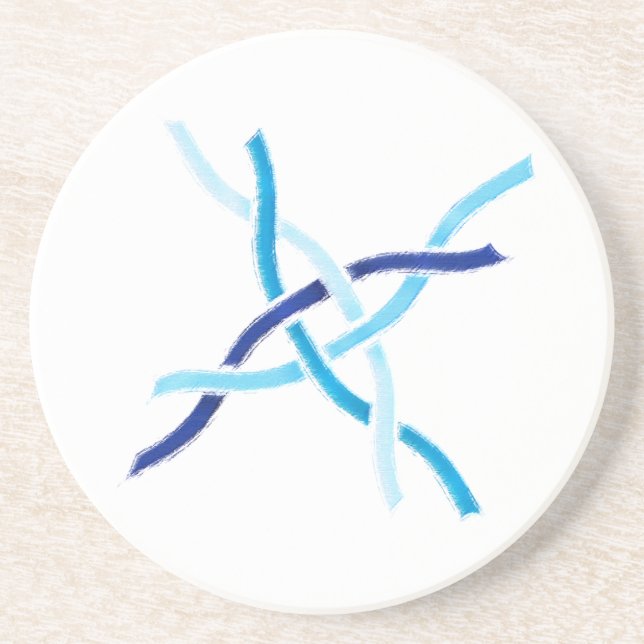 Posavasos Las sombras de la montaña rusa de nudo celta azul (Frente)