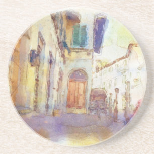 Posavasos Las vistas de Florencia hicieron en acuarela
