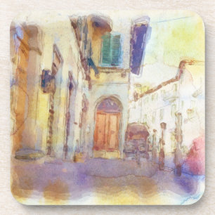Posavasos Las vistas de Florencia hicieron en acuarela