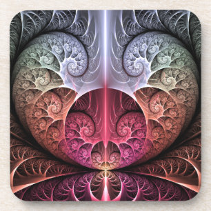 Posavasos Latido, Arte fractal de fantasía surrealista abstr