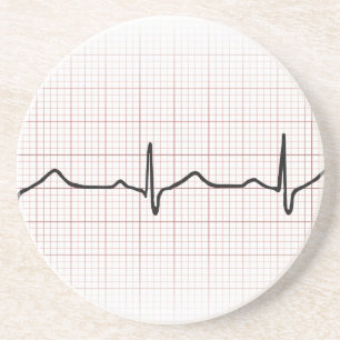 Posavasos Latido del corazón en el papel cuadriculado, puls