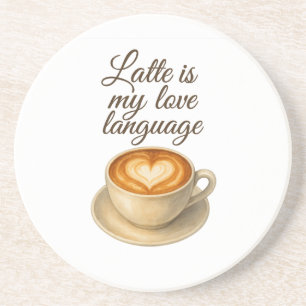 Posavasos Latte es mi idioma de amor Sandstone Bebe Pascua