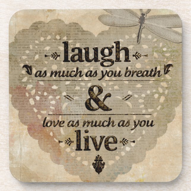 Posavasos Laugh As Much AsYou Breathe Mindfulness Quote Gift (Frente)