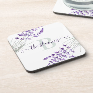 Posavasos Lavanda monogramada Monstruo plástico duro