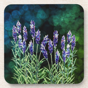 Posavasos Lavanda pintada con acuarelas